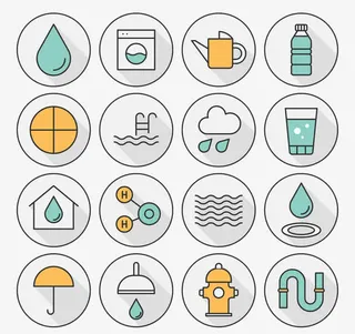 水元素图标矢量素材免抠
