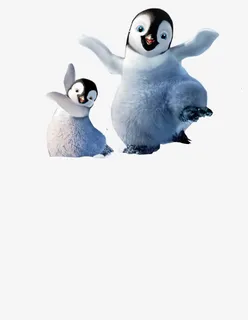 跳跃的卡通企鹅简图免抠