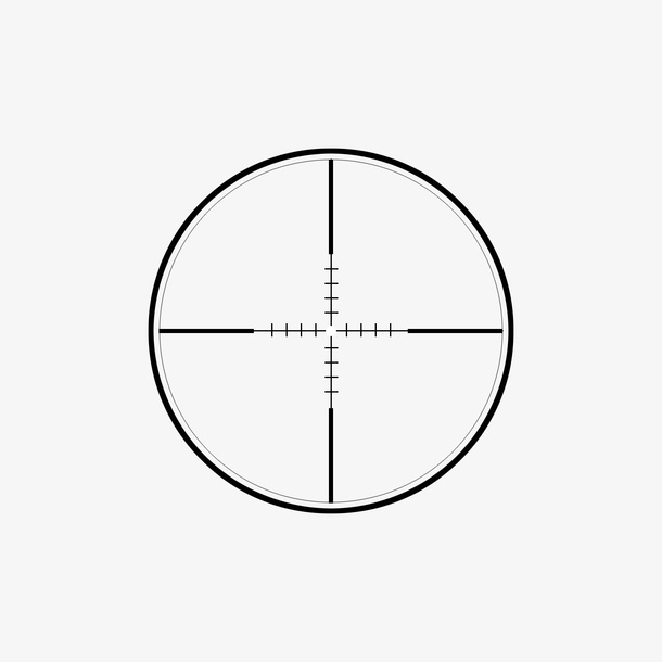 黑色免扣细条瞄准镜元素免抠