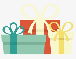 卡通手绘一堆礼盒图标免抠