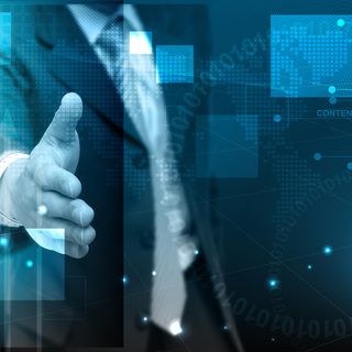 企业合作科技感现代背景海报高清