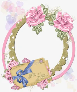 粉色玫瑰相框免抠