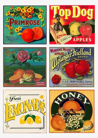 复古海报图案不干胶贴纸免抠