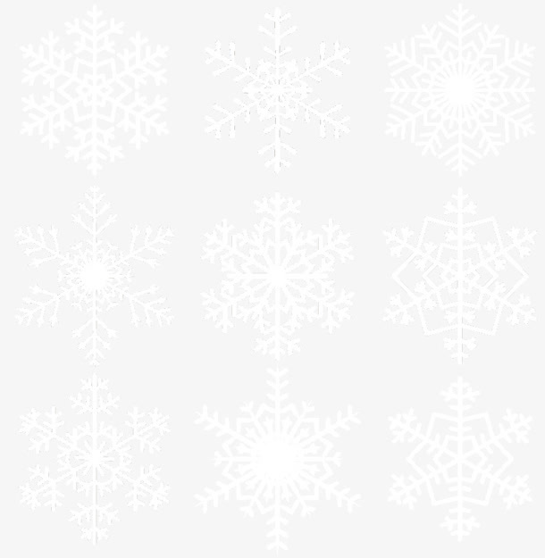 雪花白色花纹大集合免抠
