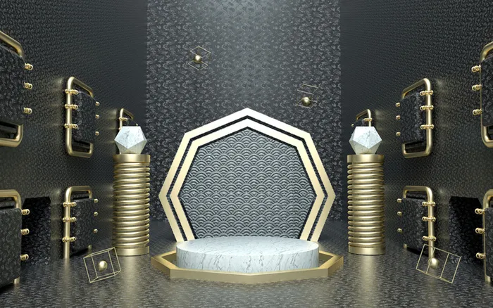 C4D，黑金，舞台，高端高清
