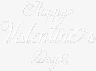 情人节白色字体花式免抠