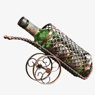 欧式古典铁艺红酒架摆件免抠