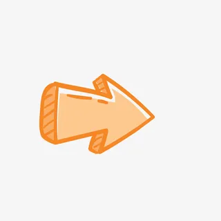 矢量橙色卡通手绘箭头免抠免抠手绘/卡通卡通元素