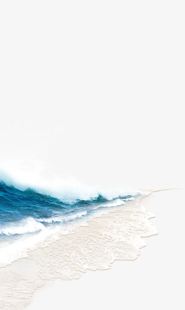 沙滩海边海浪蓝色大海免抠