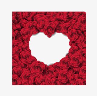 矢量手绘玫瑰爱心免抠