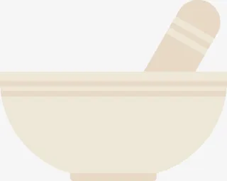 米黄色扁平捣药碗免抠