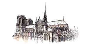 精美手绘名胜古迹建筑高清图片高清