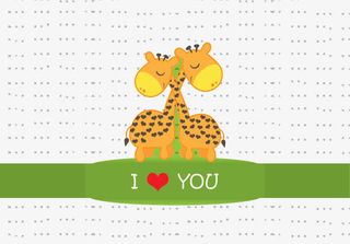 可爱恋爱长颈鹿免抠