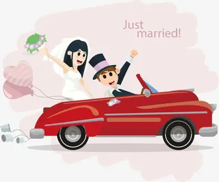 矢量手绘结婚免抠
