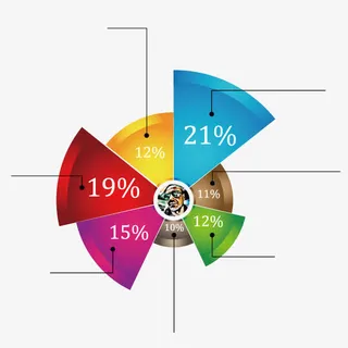 矢量渐变分类表格免抠
