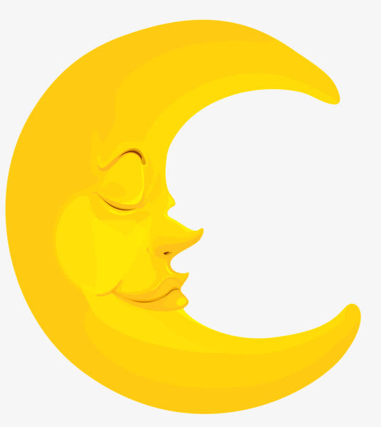 睡着的卡通月亮免抠