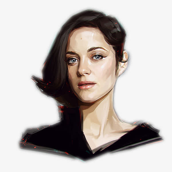 美女肖像插画免抠