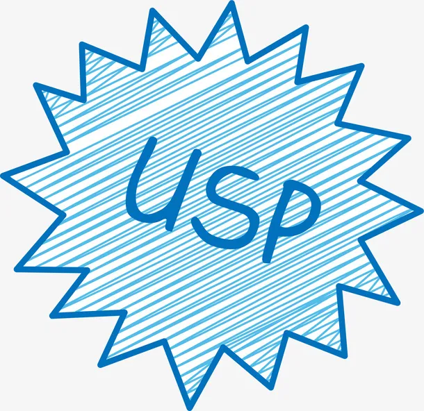 蓝色简约usp爆炸免抠