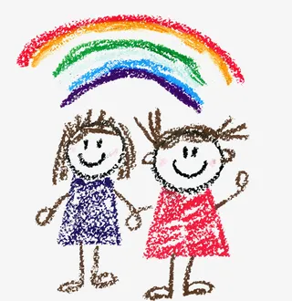 儿童蜡笔绘画免抠