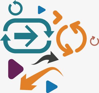 纯色多元化箭头橘色免抠