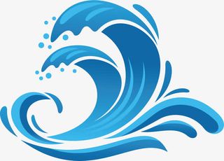 矢量图蓝色的浪花免抠