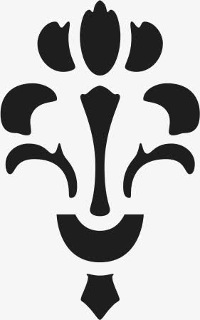 角花底纹花型对称平面图形免抠