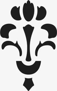 角花底纹花型对称平面图形免抠