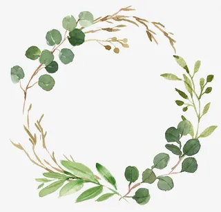 水彩花环免抠