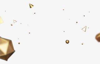 金色几何漂浮氛围免抠