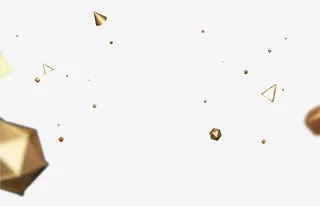 金色几何漂浮氛围免抠