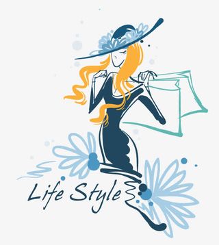 时尚购物女郎插画矢量素材免抠