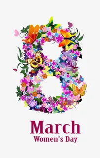 3.8女神节创意数字8免抠