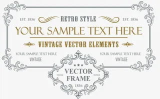 欧式花纹边框免抠