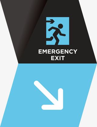 导视指示系统右边紧急出口免抠