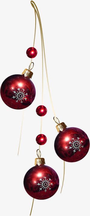 红色圣诞彩球免抠