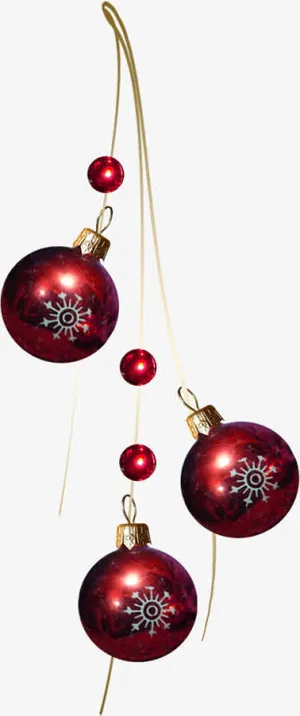 红色圣诞彩球免抠