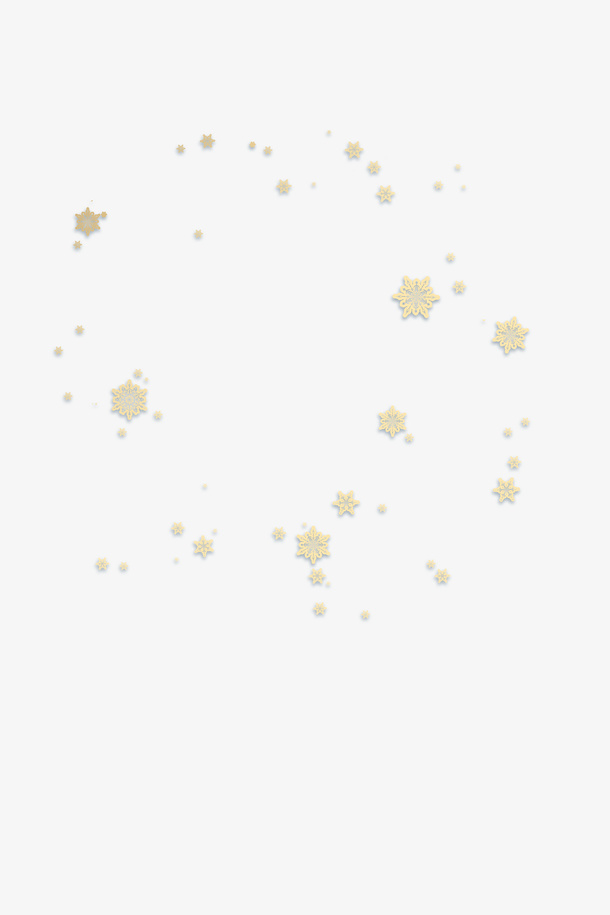圣诞金色雪花免抠
