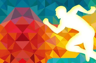 奔跑运动炫彩几何背景高清