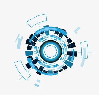 矢量科技蓝色光圈素材免抠