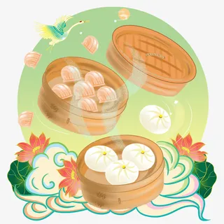 国潮中国美食免抠