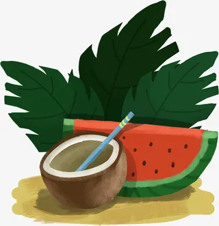 美味水果西瓜元素免抠