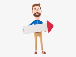 C4D胡子男箭头3D免抠