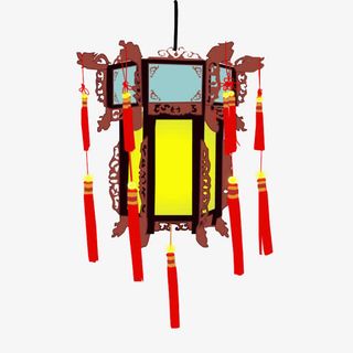 新年卡通手绘宫灯灯具免抠