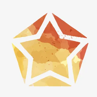 渐变水彩绘星星矢量图免抠