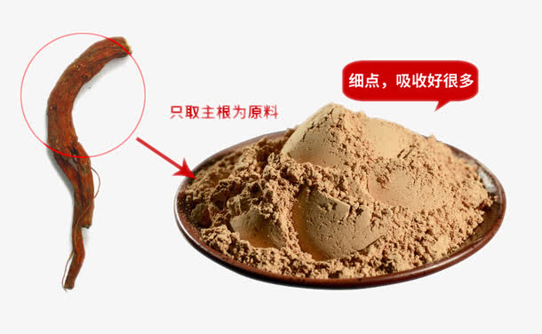 丹参粉详情页元素免抠