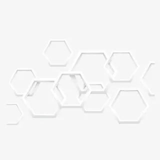 白色时尚正六边形素材免抠