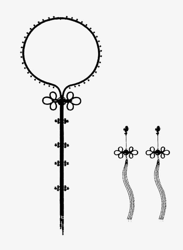 黑色盘扣矢量图免抠