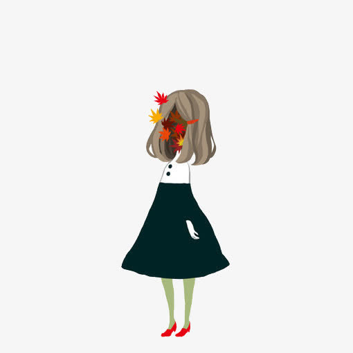 唯美手绘人物插画免抠