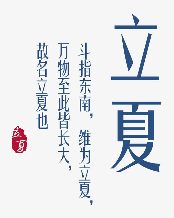 立夏主题句子艺术字免抠
