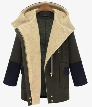 欧美冬装新款加棉加厚长款毛呢大免抠